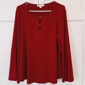 Michael Kors dark red bell sleeve top